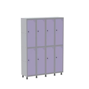 Guarda Volume Roupeiro 8 Portas Aço GRP 504/8 Pandin Móveis Cinza/Lilás