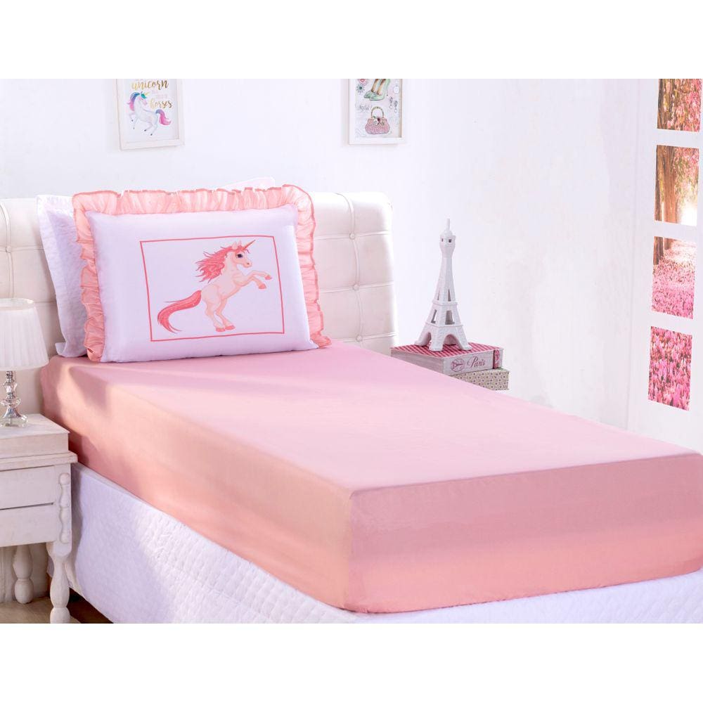 Jogo De Lençol Unicórnio Solteiro 02 Peças