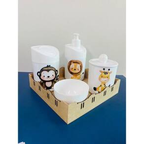 Kit Higiene Safari (Leão, Macaco, Girafa)