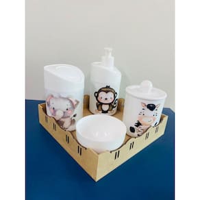 Kit Higiene Safari (Macaco, Zebra, Elefante)