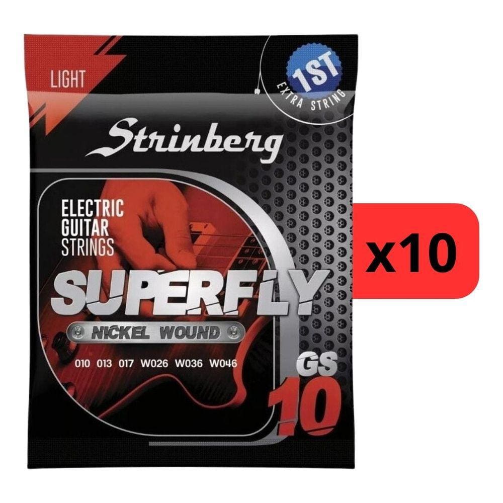 Kit 10 Encordoamento Strinberg Para Guitarra GS10 - 6 Cordas
