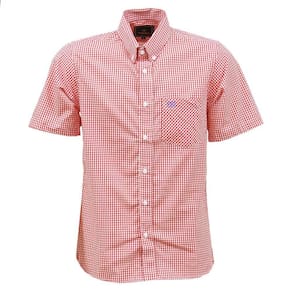 Camisa Masculina Manga Curta Xadrez Vermelha 33034