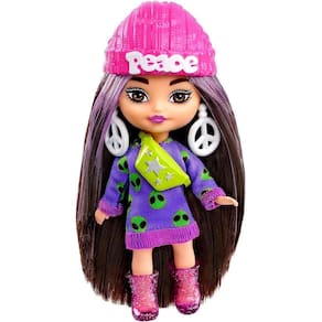 Boneca Barbie Mini Extra Com Acessórios Mattel - Hln46