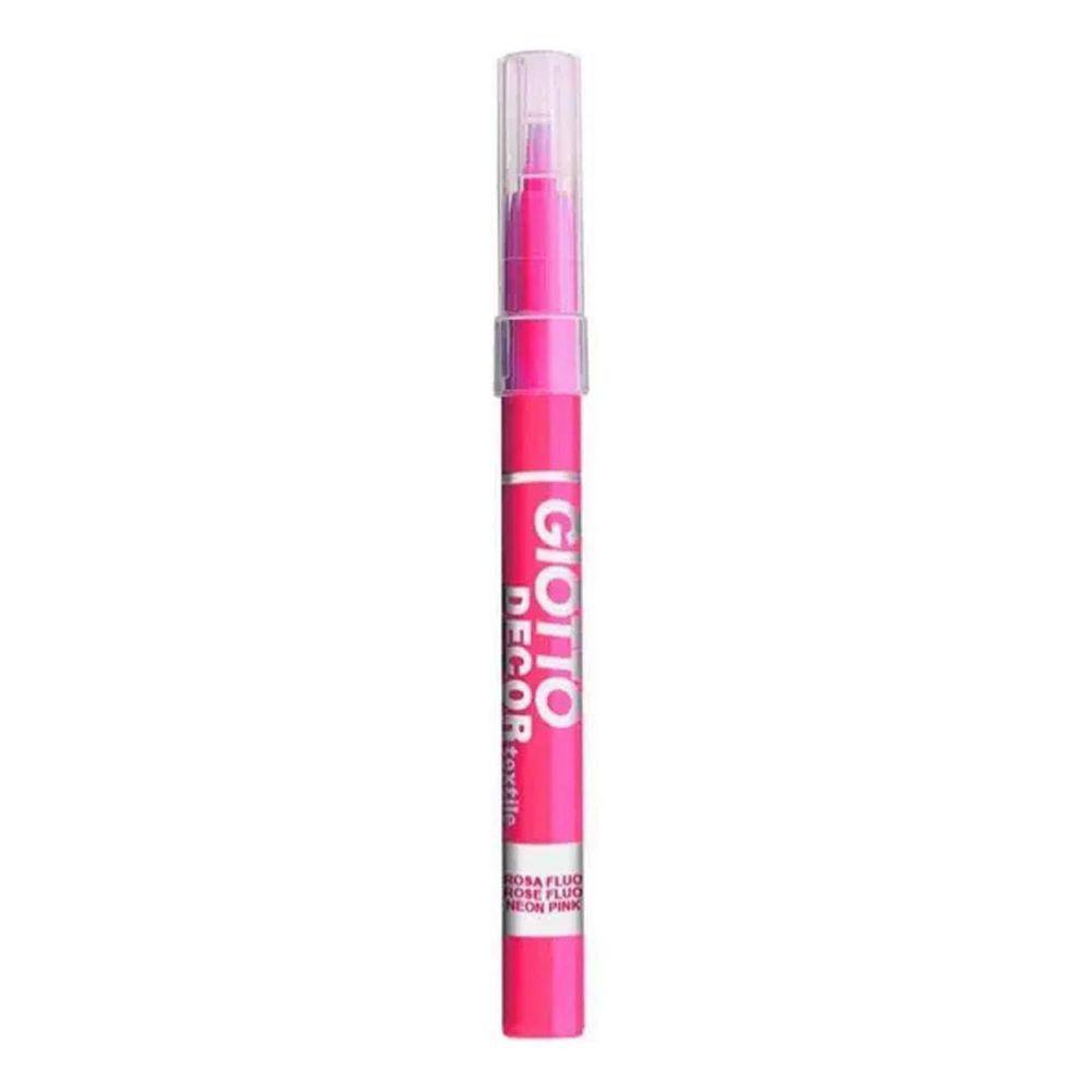 Caneta Rosa Flúor Permanente Tecido Marker Decor Textile