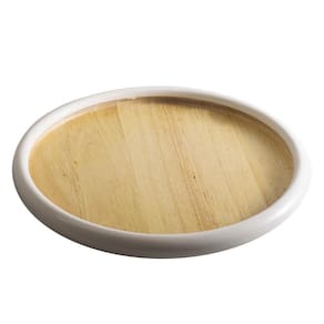 Bandeja Em Madeira Ecológica Redonda 45cm Simply Home