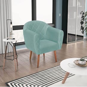 Poltrona Pés Palito Herrera Maranata Estofados Azul Tiffany