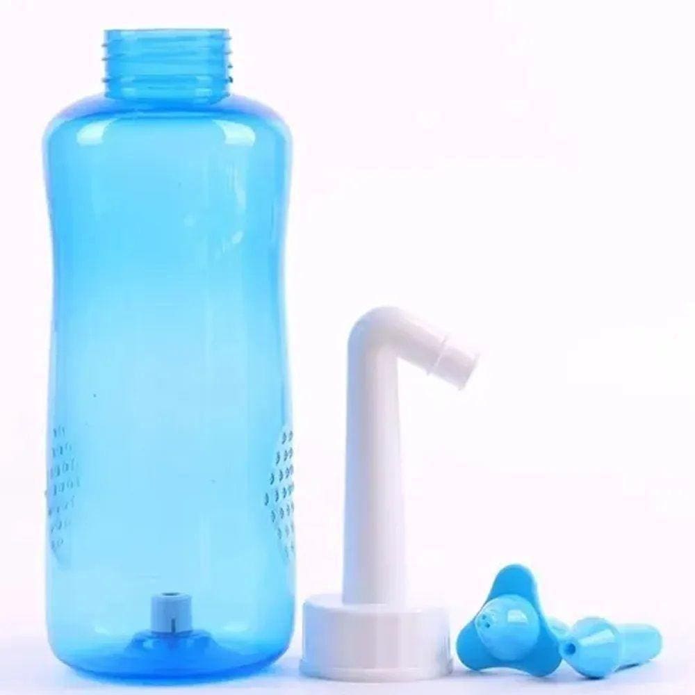 Higienizador Lavador Limpador Nasal Nariz Narina Ameniza Sinusite Rinite Garrafa 300ml Cor:azul