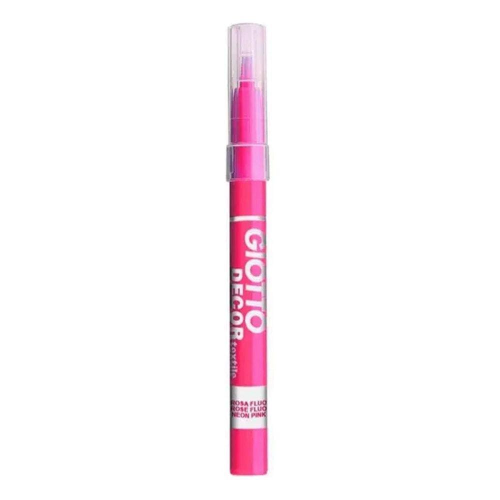 Caneta Rosa Flúor Permanente Tecido Marker Decor Textile