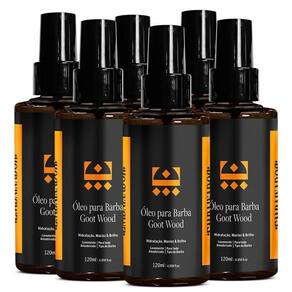 Kit 6 óleo Hidratante Para Barba Goot Wood Embaixador 120ml