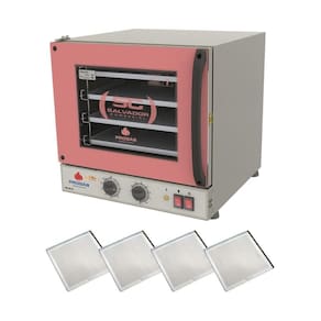 Kit - Forno Turbo Elétrico Fast Oven Prp-004 127v Rosa + 4 Assadeiras Perfuradas - Progás 127v