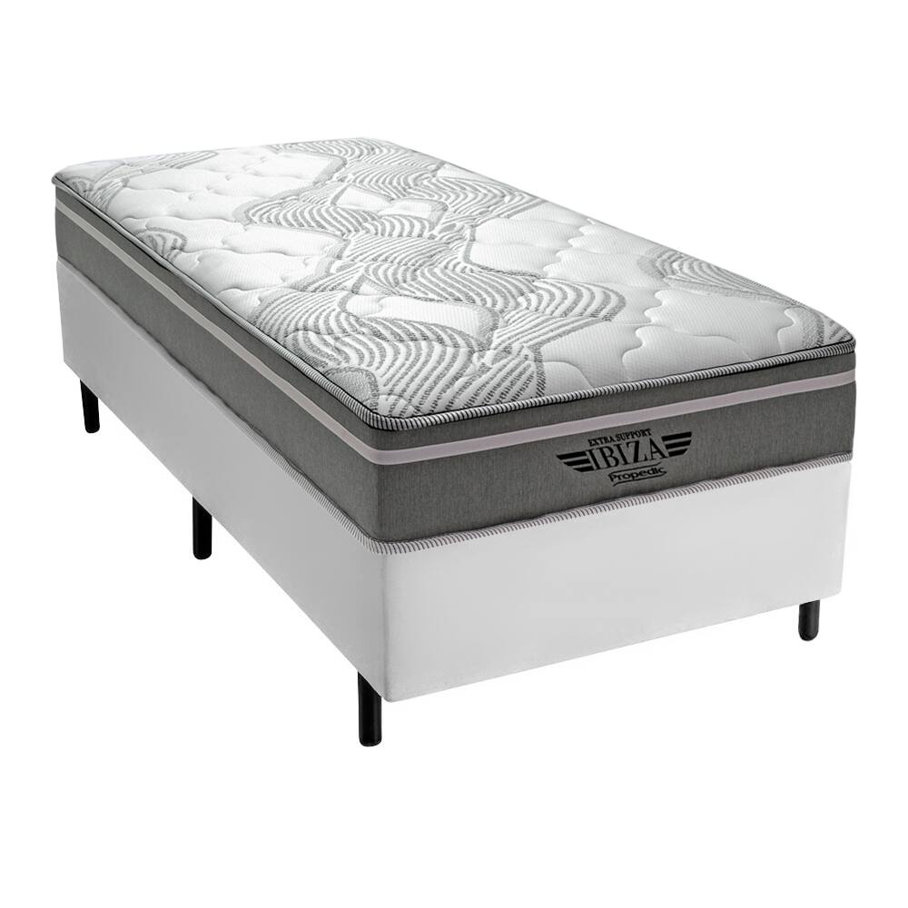 Cama Box Solteirão + Colchão Ibiza D33 Mola Superlastic 96x203x60cm - Vstore