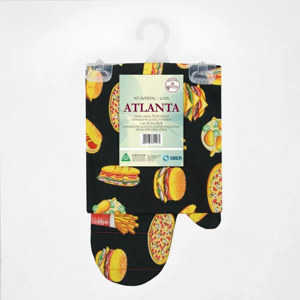 Kit Avental+Luva Atlanta Ober Lanches