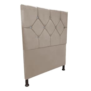Cabeceira de Cama Box Solteiro 80cm Estofada Maju Bege