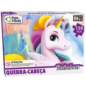 Quebra Cabeça Cartonado Infantil Unicornio 150Pçs - Rainbow