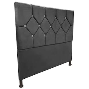 Cabeceira de Cama Box Viúva 130cm Estofada Maju Cinza