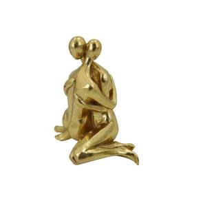 Escultura Decorativa Abraço em Resina Dourada 20cm CD0162 BTC