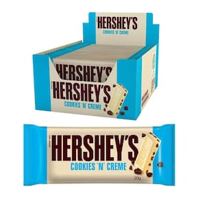 Chocolate Hersheys Cookies N Creme, Caixa com 18 Barras 20g