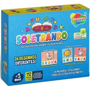 Brinquedo Pedagógico Madeira Soletrando 116Pçs - Aquarela