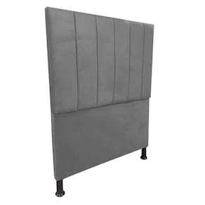 Cabeceira de Cama Box Solteiro 80cm Estofada Laura Cinza