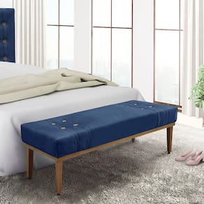 Calçadeira Recamier Queen Gênova Spezzia Decor Azul Marinho