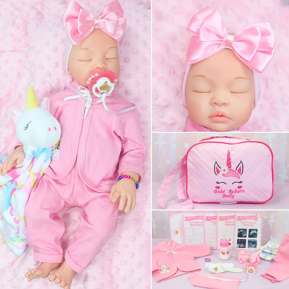 Bebe reborn real menina linda princesa enxoval fantasy baby