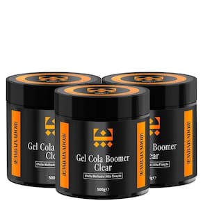 Kit 03 Gel Cola Boomer Clear Embaixador 500G