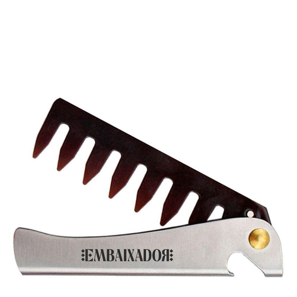Pente De Aço Inoxidável Dobrável Embaixador Marrom