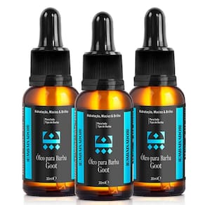 Kit 3 Óleo Hidratante Para Barba Goot Embaixador 30Ml