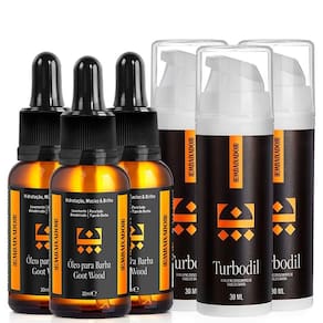 Kit 03 Óleo Para Barba Goot Wood + 03 Blend Turbodil Embaixador 30Ml