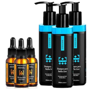 Kit 03 Óleo Barba Goot Wood + 03 Shampoo Barba Goot Embaixador 200Ml