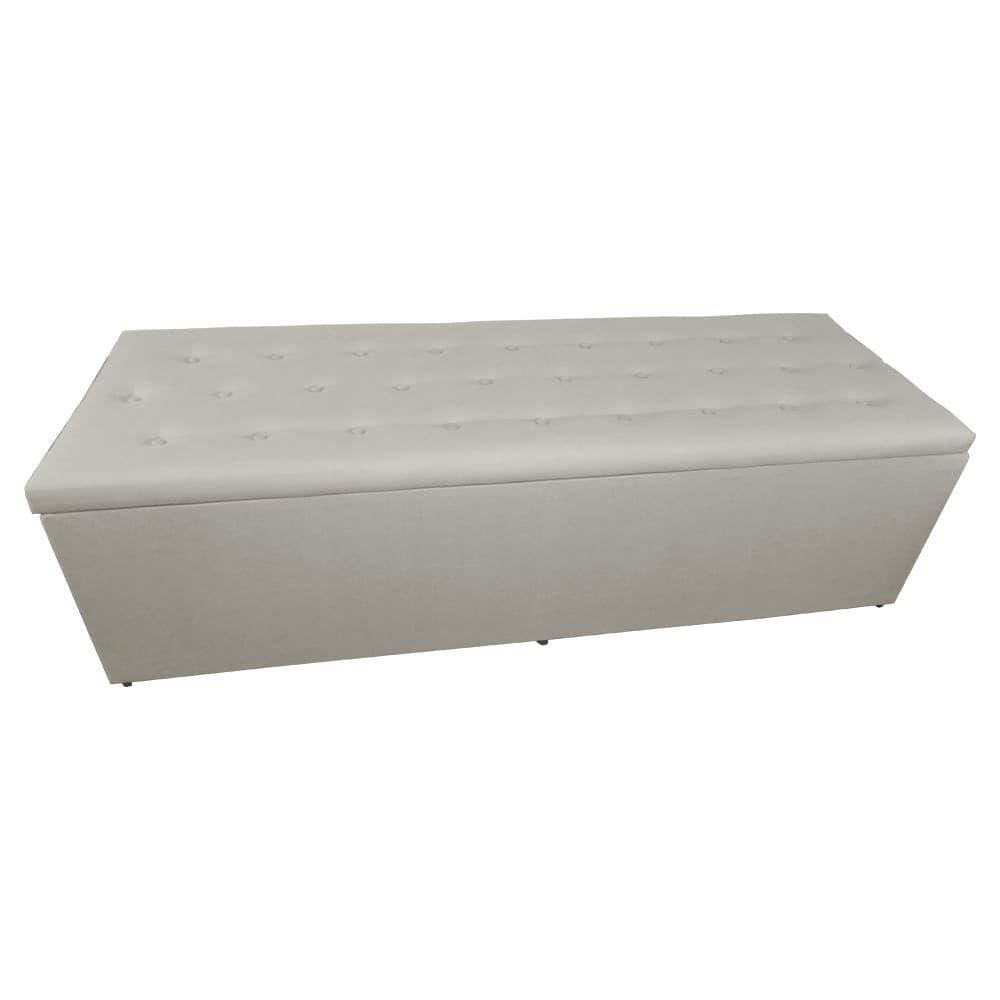 Báu Calçadeira Juliana 160cm Suede Bege - Vallisa Decor