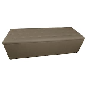 Báu Calçadeira Juliana 90cm Suede Cappuccino - Vallisa Decor