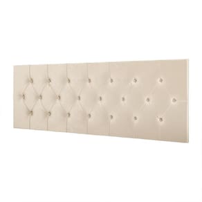 Cabeceira Estofada Cama Box Casal Queen 1 60 Decoração Quarto Paris com Captonê - Areia Suede - RPM Móveis