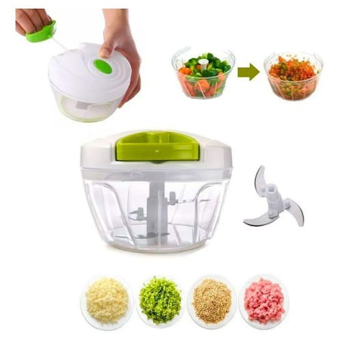 imagem-Mini Processador Triturador De Alimentos Manual 3 Lâminas