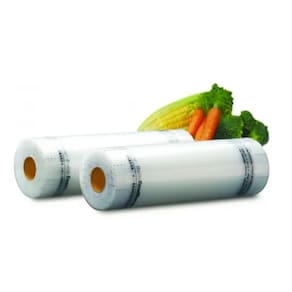 Saco Plástico Alimentos Para Seladora a Vácuo Com Ranhuras Freshpack Pré cortado 25cm x 5m Impede entrada de Aromas exte