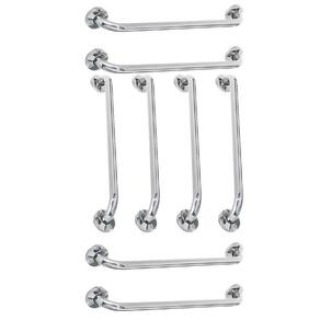 Alça de Apoio Barra Inox 60cm Kit 8 Unidades Idoso Cadeirante Deficiente Acessibilidade Banheiro Box Corrimao Segurança Suporte