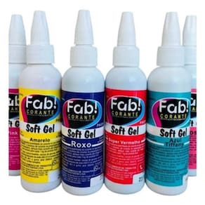 Kit Com 8 Unidades Corante Alimentício Fab Soft Gel 60gramas