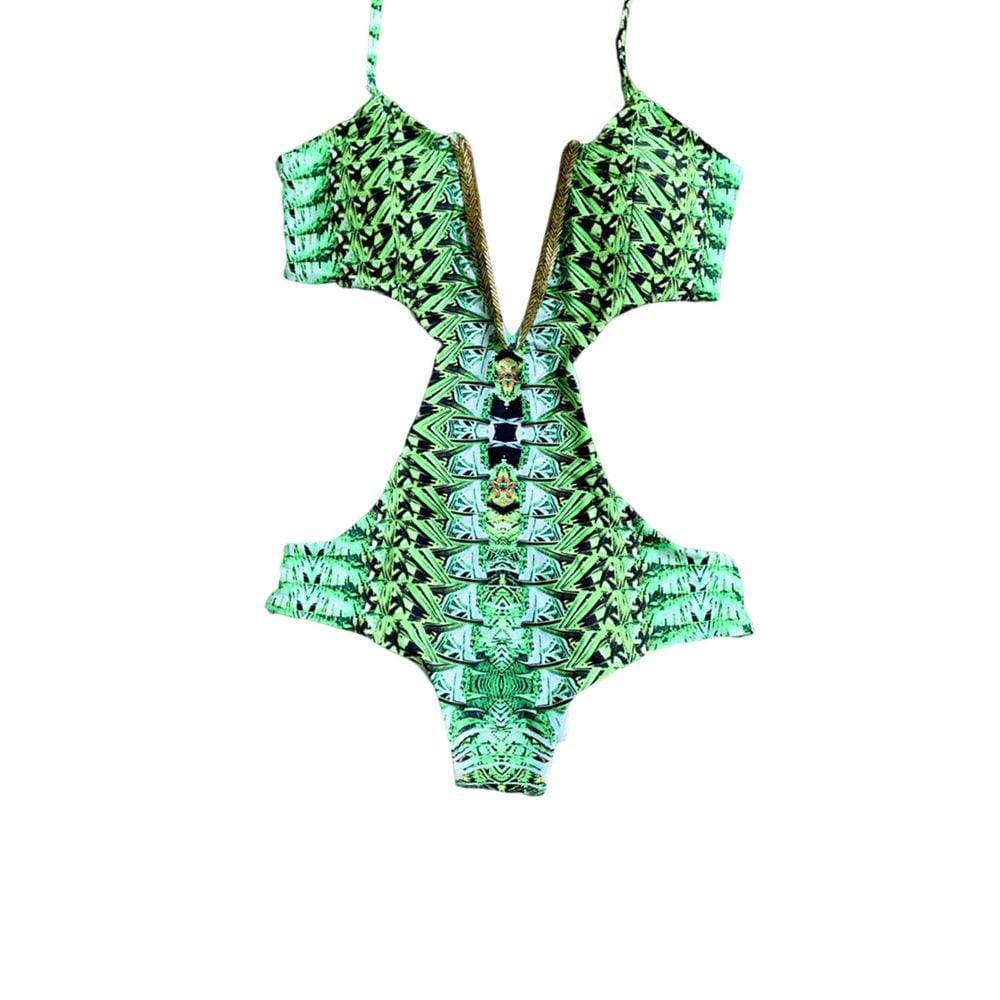 Maiô Decote em V e alça removível, Calcinha empina bumbum