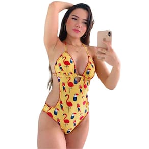 Maiô Engana Mamãe com Estampa de Pássaros e Empina Bumbum