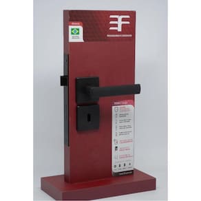 Fechadura para Porta Interna 3f 740i/117 Roseta e Maçaneta Quadrada Preto