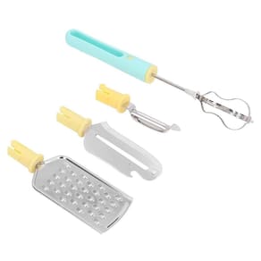 Conjunto Utensilios Cozinha 4 Em 1 Ralador Faca Batedeira