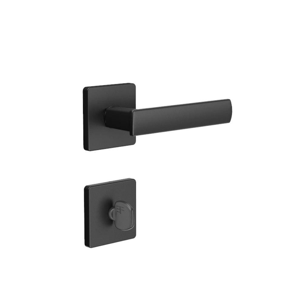 Fechadura para Porta Banheiro 3f 740B/117 Roseta e Maçaneta Quadrada Preto