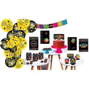 Festa Neon Kit Só um Bolinho - 89 Peças