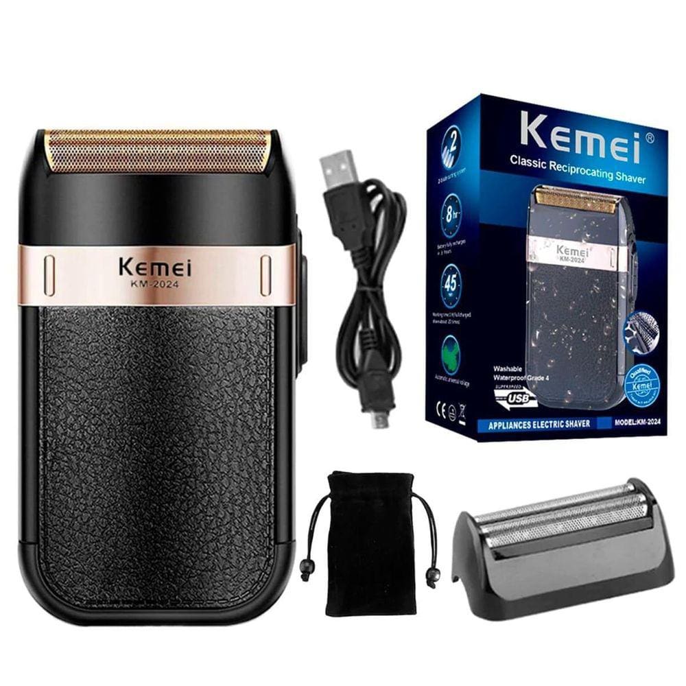 Barbeador Shaver Kemei 2024 Deixa Rosto Liso Sem Pêlos