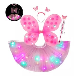 Fantasias Borboleta Kit Saia de Tule Asa com Varinha Tiara Feminina Carnaval Festas de Aniversário
