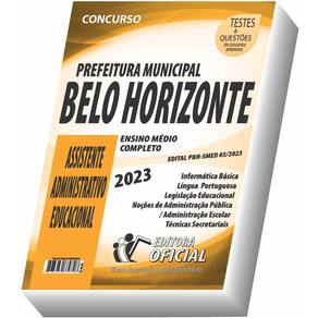 Apostila PBH - Prefeitura de Belo Horizonte - Assistente Administrativo Educacional