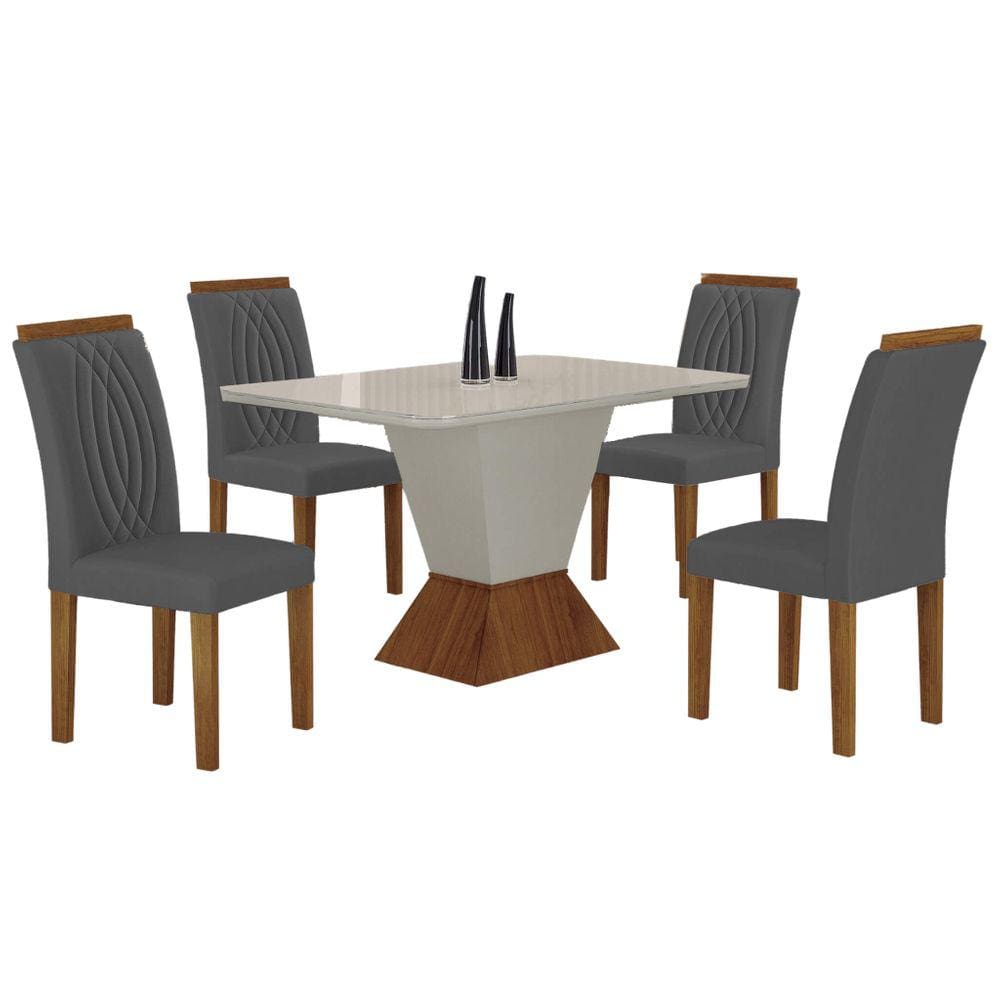 Mesa De Jantar 120X80cm Com 4 Cadeiras