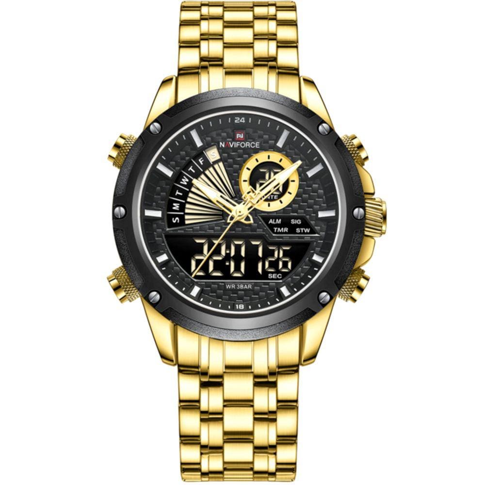 Relógio de Pulso Masculino Impermeável Dual Display Esportivo Aço Inoxidavel