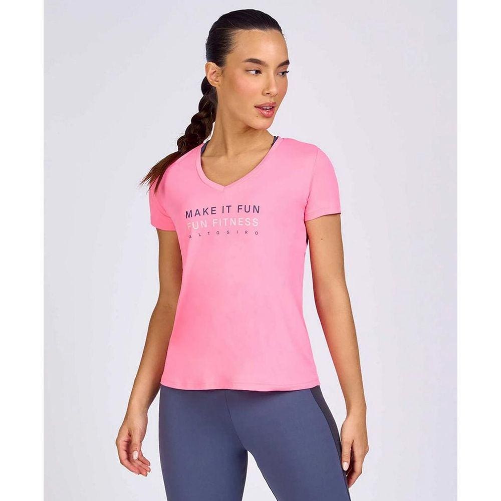 T-shirt Alto Giro Skin Fit Make It Fun Feminina Ref:2331707