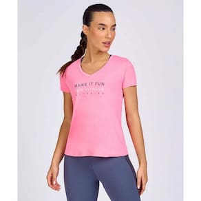 T-shirt Alto Giro Skin Fit Make It Fun Feminina Ref:2331707
